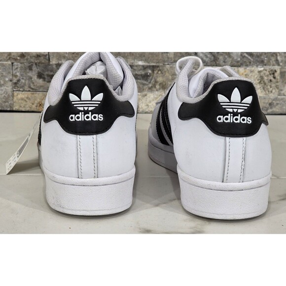 Adidas Originals Superstar Shoes 3-Stripes Sneakers White/Black EG4958 | US 10 - Picture 6 of 10